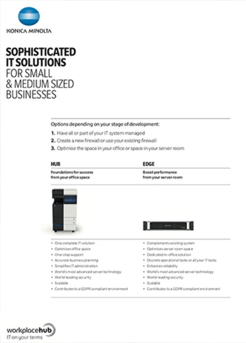 Hub, Vs, Edge, Comparison Brochure, Konica-Minolta, Office Systems International